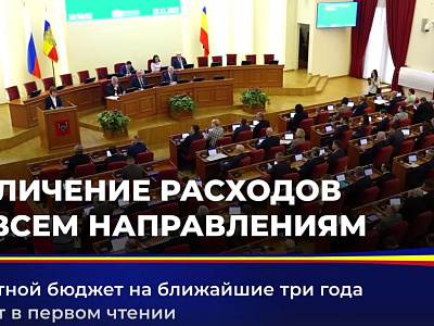 Областной бюджет на ближайшие три года принят в первом чтении