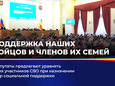 Депутаты предлагают уравнять всех участников СВО при назначении мер социальной поддержки